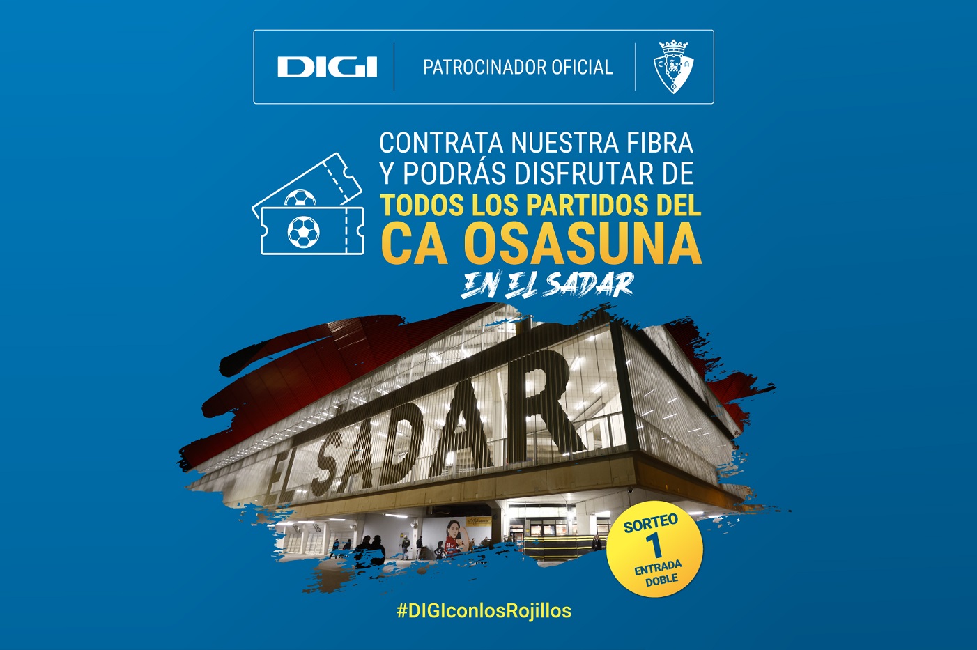 DIGI sortea una entrada doble para asistir a todos los partidos de esta temporada del CA Osasuna en El Sadar